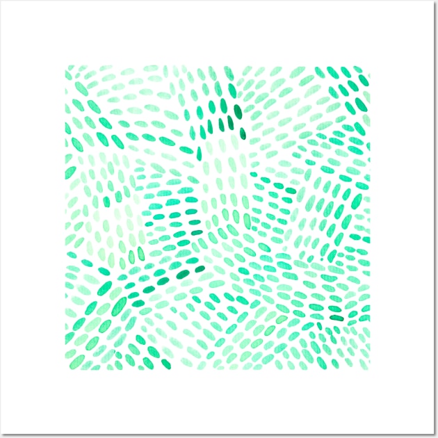 Watercolor dotted lines - mint green Wall Art by wackapacka